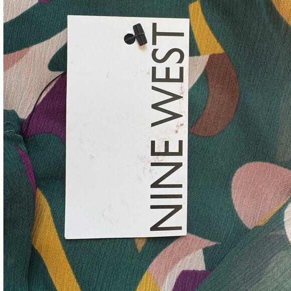 New Nine West Green Print Sleeveless Dress Small - Picture 5 of 6